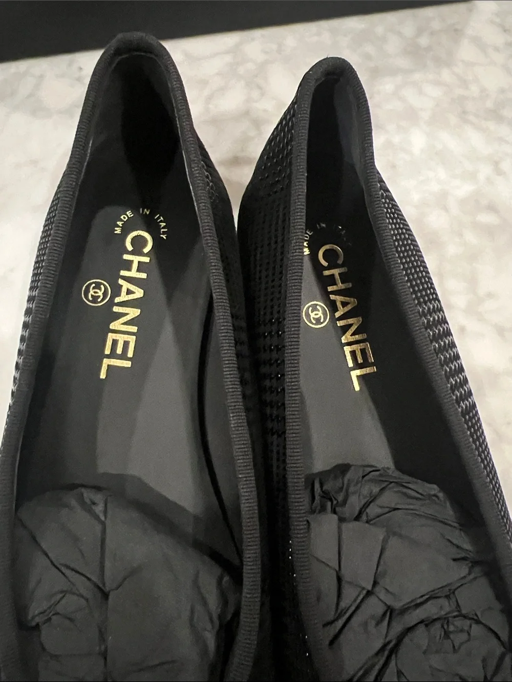 CHANEL Black  Ballet Flats size 39.5